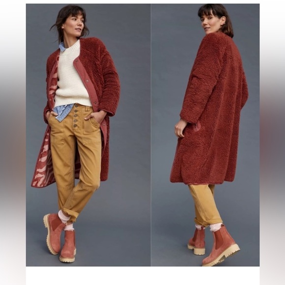 Anthropologie Margot Reversible Sherpa Coat